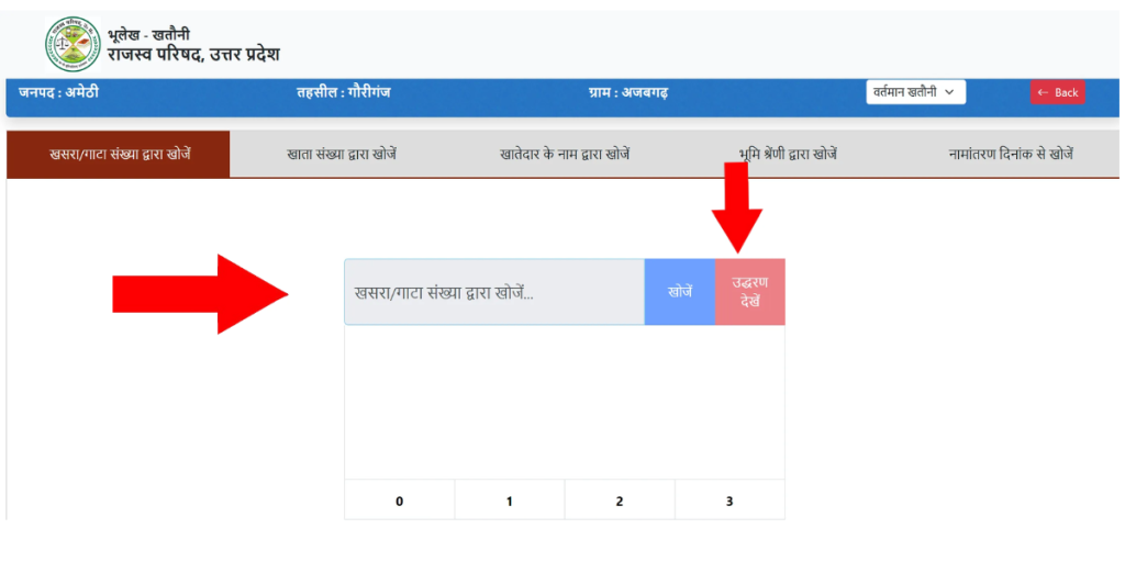 UP Bhulekh Khasra-Khatauni